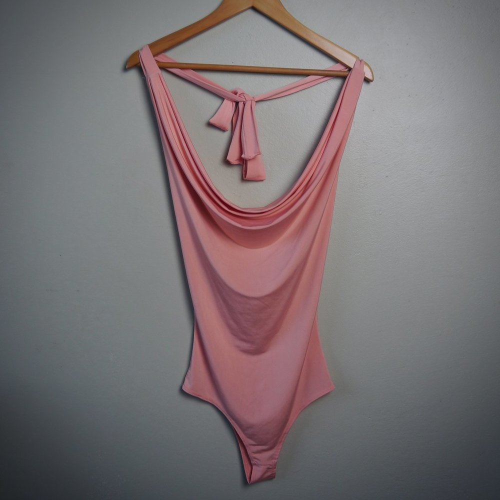 Fashion Nova Halter Top Salmon Body Suit  | Size S